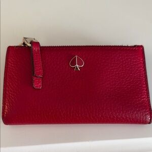 Kate Spade Red Leather Wallet Sleek Design